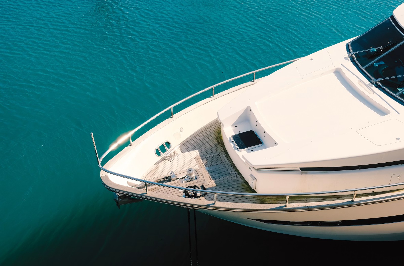 Boat moored on calm water